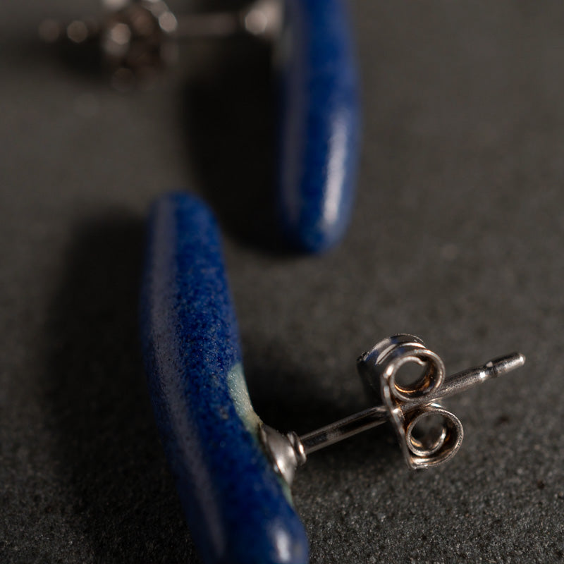 Yuki Abe Indigo Glaze Earrings Chabashira