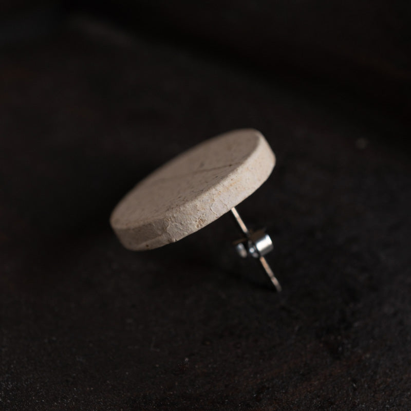 Yuki Abe Crackle Glaze Earrings Round Center Line