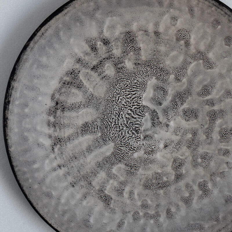 芳贺稔 黑银盘 25cm B