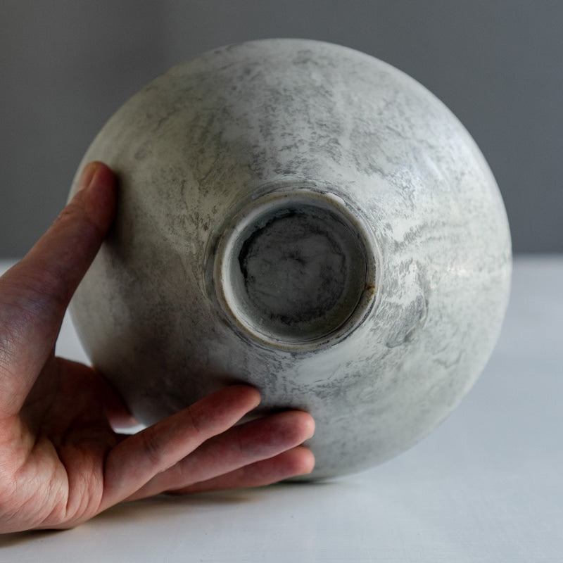 菊地亨 碗 白墨 A