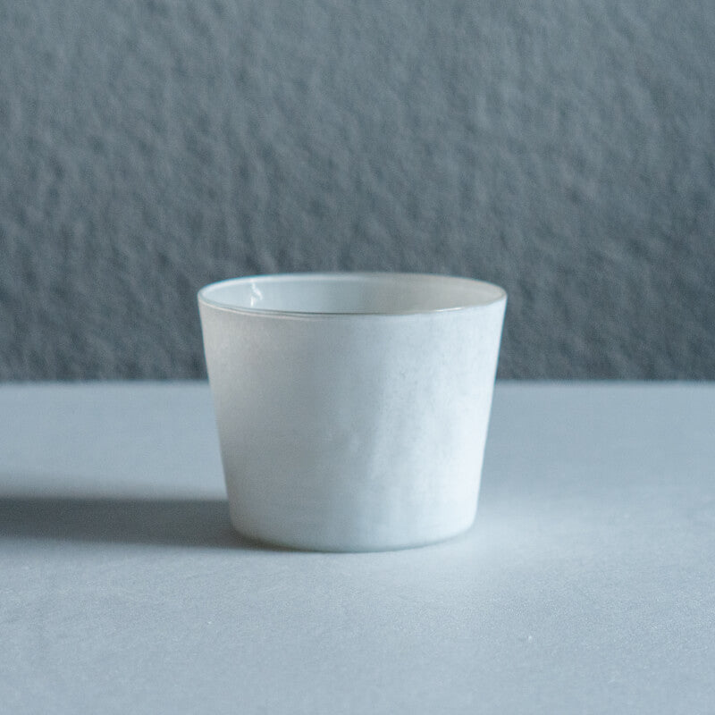Takashi Komiya White Ceramic Guinomi (Sake Cup)