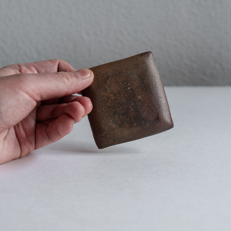 Mutsumi Ohashi Ceramic Plate, Kohiki-style, Small, Square A