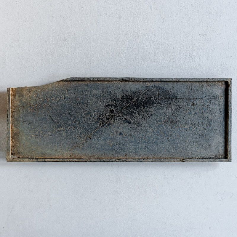 Rentarō Arakawa Rectangular Plate, 40cm x 15cm, Gesshoku (Moonlight White)