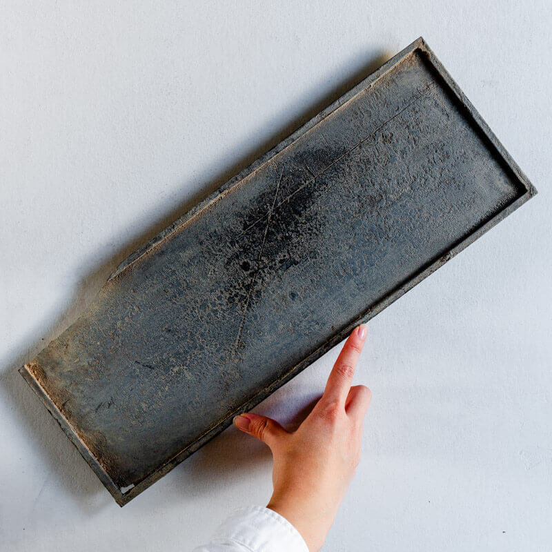 Rentarō Arakawa Rectangular Plate, 40cm x 15cm, Gesshoku (Moonlight White)