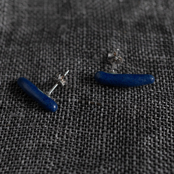 阿部有希 藍釉 ピアス 茶柱