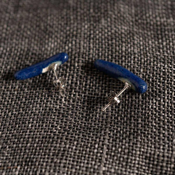 阿部有希 藍釉 ピアス 茶柱