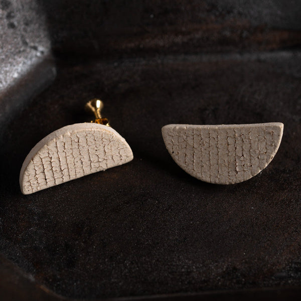 阿部有希 罅絵 イヤリング 半円 ストライプ