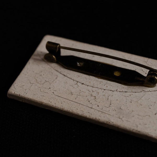 阿部有希 罅絵 ブローチ 四角 円弧