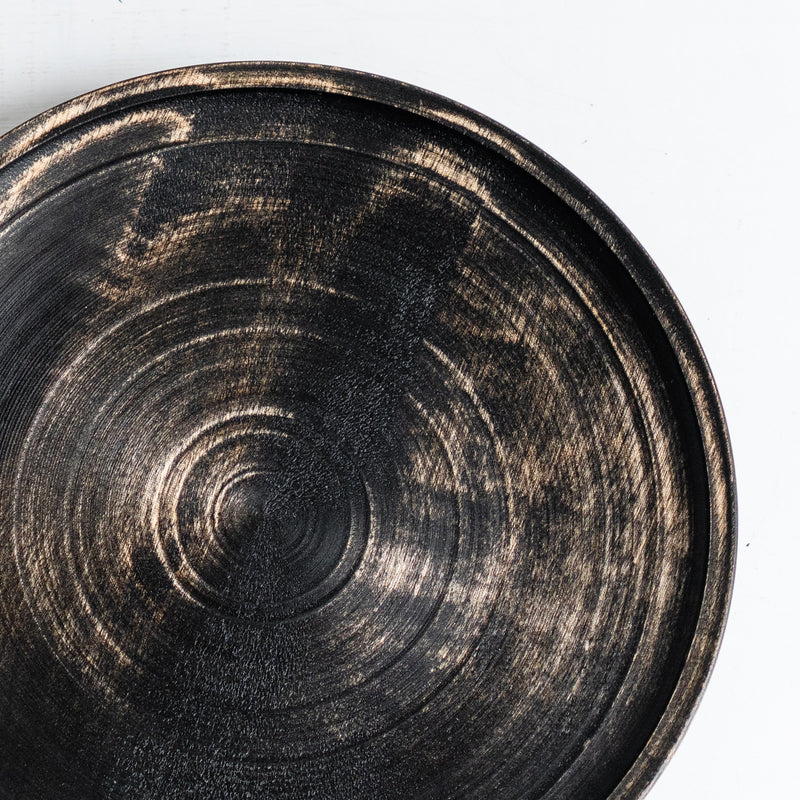 蝶野秀紀 挽きたてリムプレート 黒 17cm A