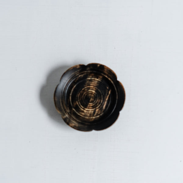 蝶野秀紀 輪花茶托 黒