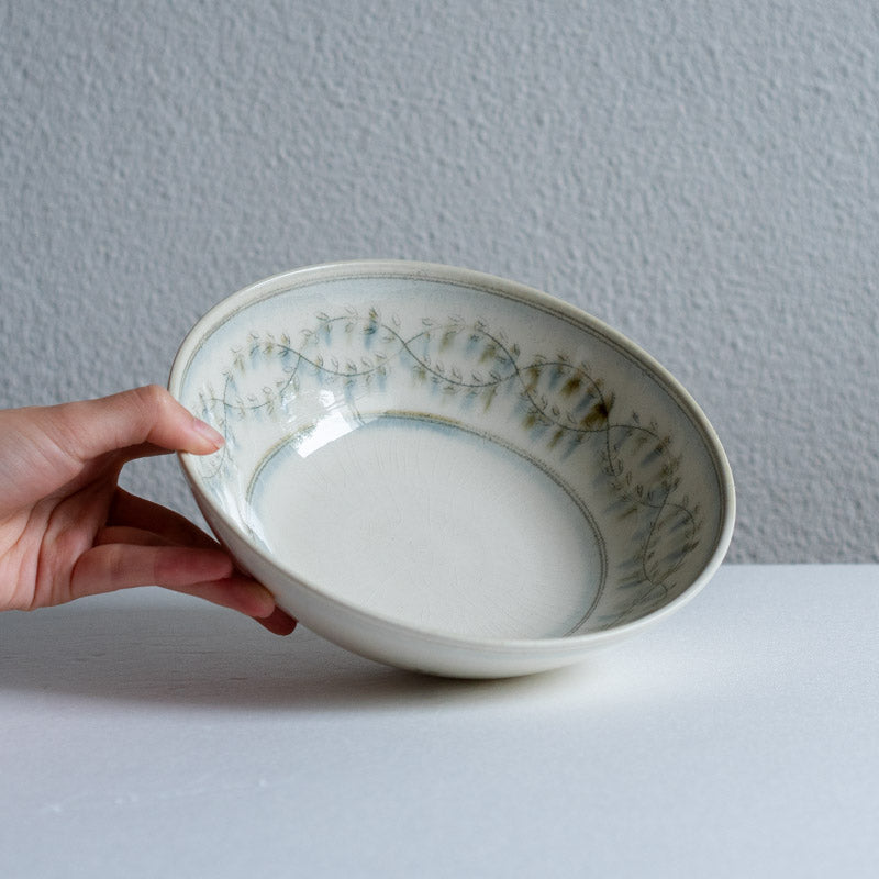 Fukuda Eiichi Engraved Annamese Large Round Bowl A