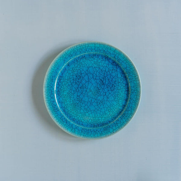 藤内紗恵子 リム皿 15cm 青