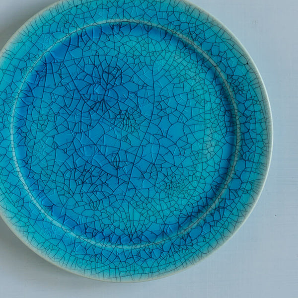 藤内紗恵子 リム皿 15cm 青