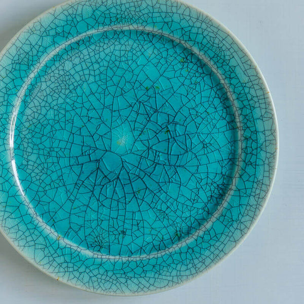 藤内紗恵子 リム皿 15cm 緑