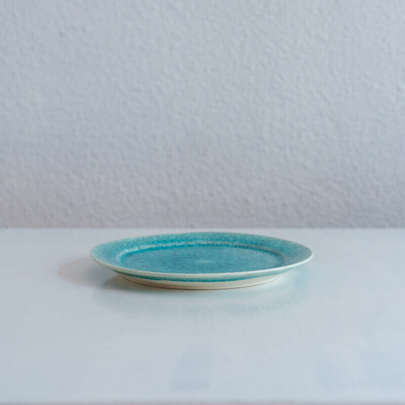 藤内紗恵子 リム皿 15cm 緑