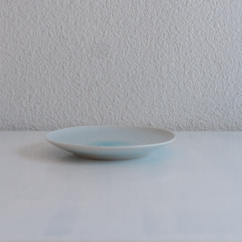藤内紗恵子 丸皿 青