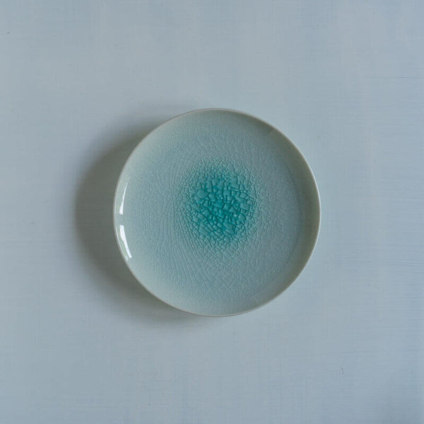 藤内紗恵子 丸皿 緑