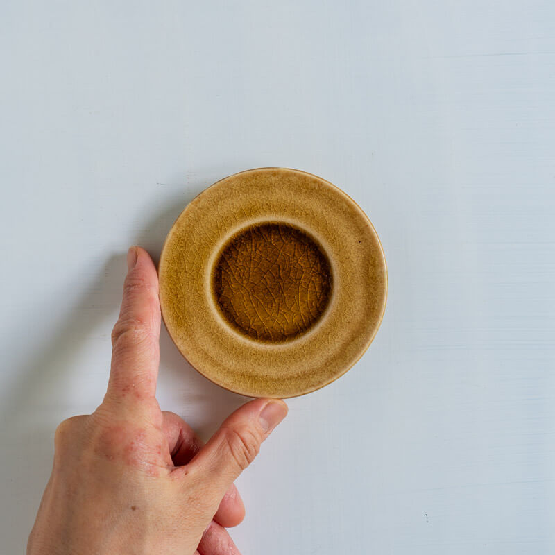 藤内紗恵子 豆皿 薄茶