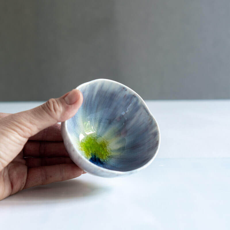 藤内紗恵子 花楕円 カップ 紫