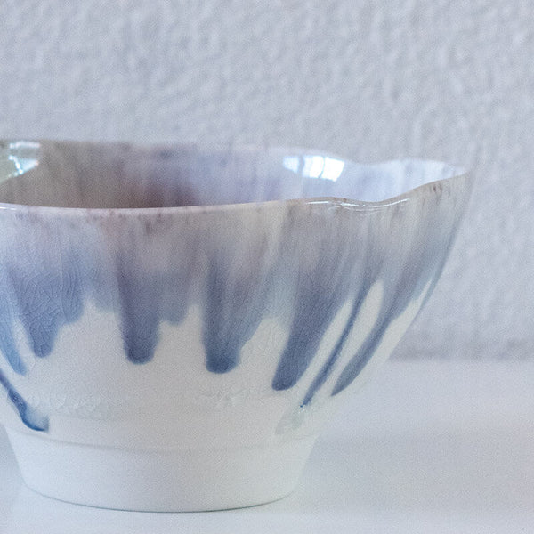 藤内紗恵子 花楕円 鉢 紫