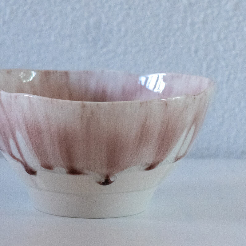 藤内紗恵子 花楕円 鉢 ピンク