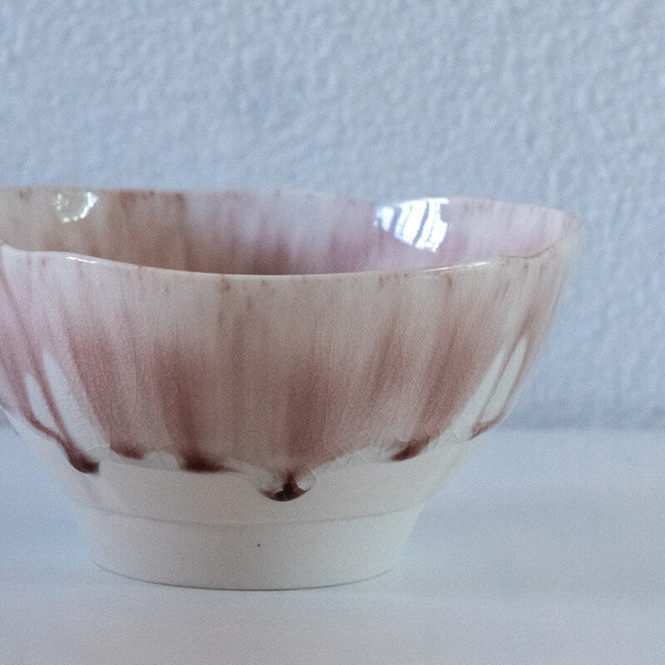 藤内紗恵子 花楕円 鉢 ピンク