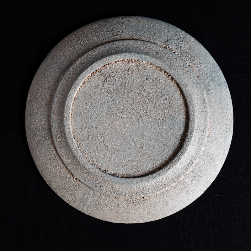 FUNAKI Tomohito flat rim plate 24cm rust lacquer B