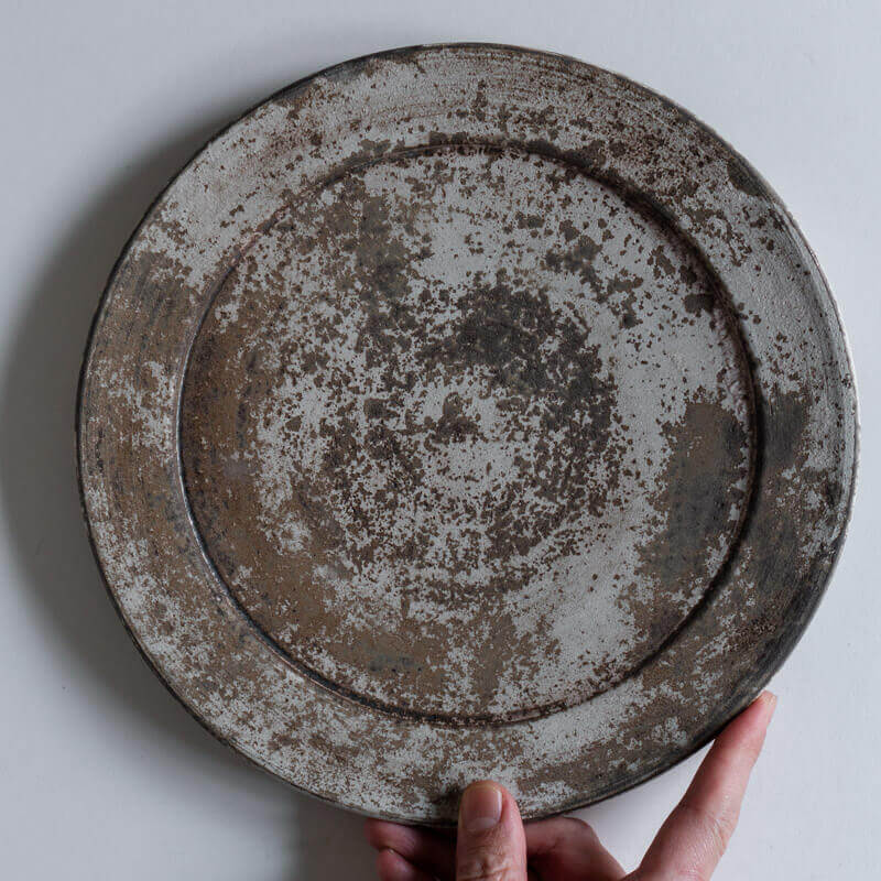 芳賀稔 剥白 リムプレート 25cm