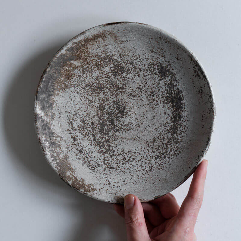 芳賀稔 剥白 浅鉢 21cm