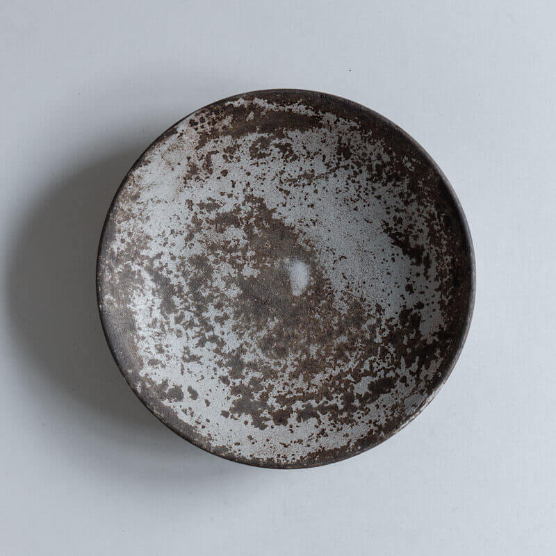 芳賀稔 剥白 浅鉢 19cm