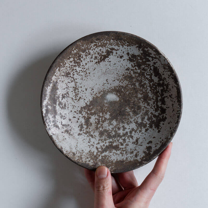 芳賀稔 剥白 浅鉢 19cm