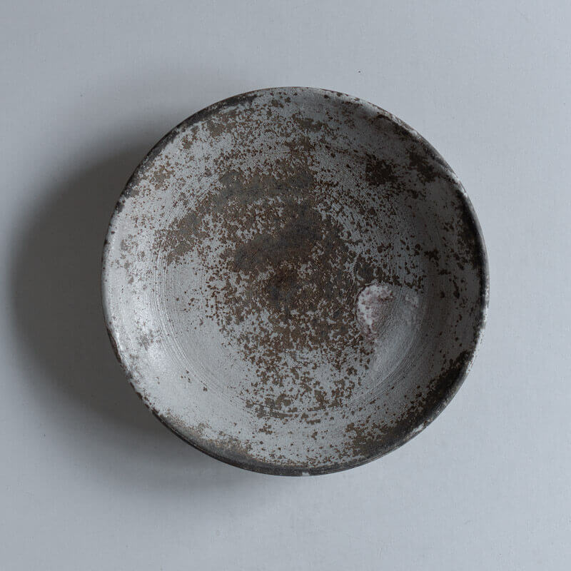 芳賀稔 剥白 皿 19cm