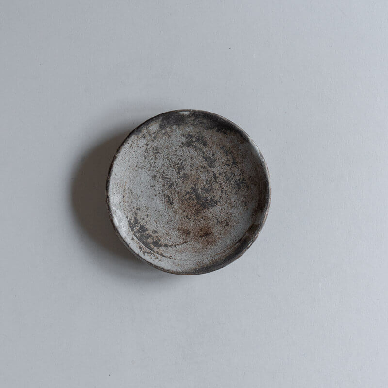 芳賀稔 剥白 皿 11cm