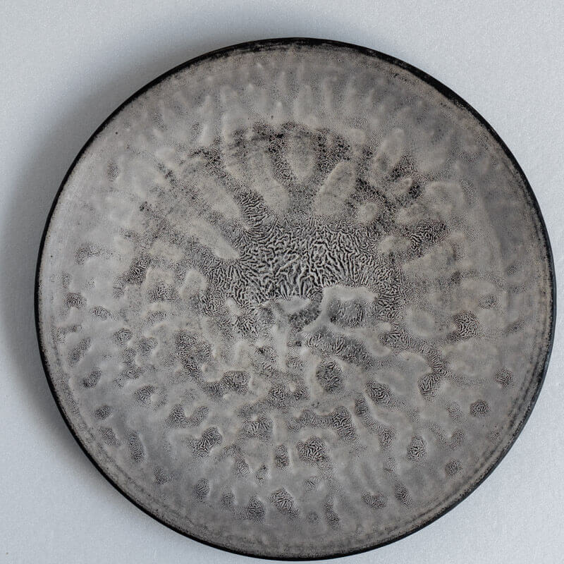 芳贺稔 黑银盘 25cm B