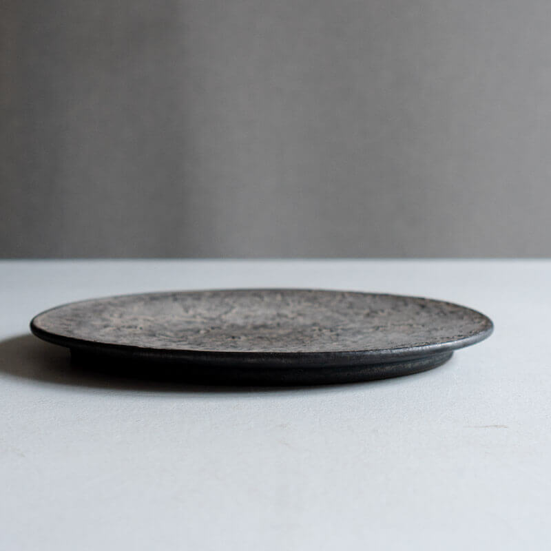 Haga Minoru Black and Silver Crustal Plate 25cm A
