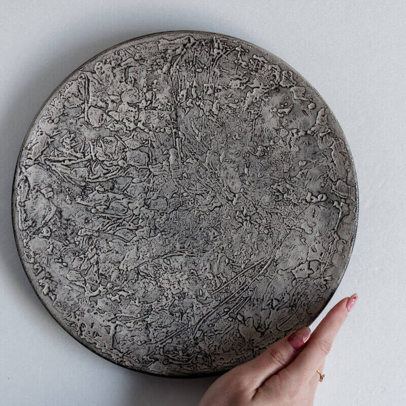 Haga Minoru Black and Silver Crustal Plates 25cm C