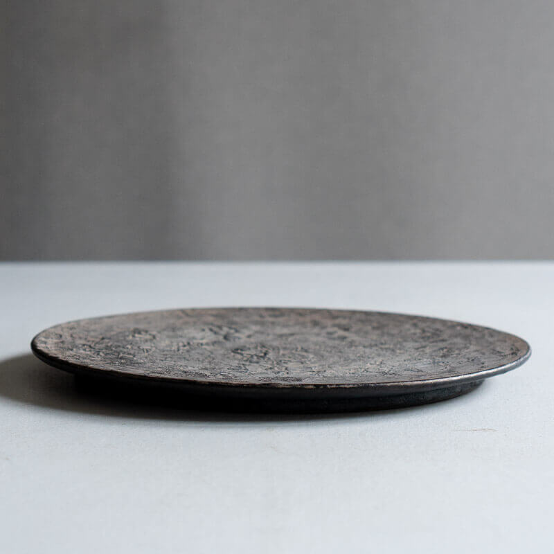 Haga Minoru Black and Silver Crustal Plates 25cm C