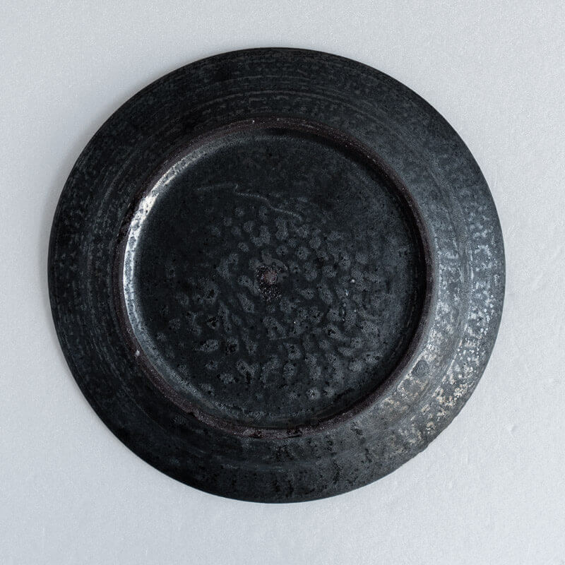 Haga Minoru Black & Silver Shallow Bowl 22cm