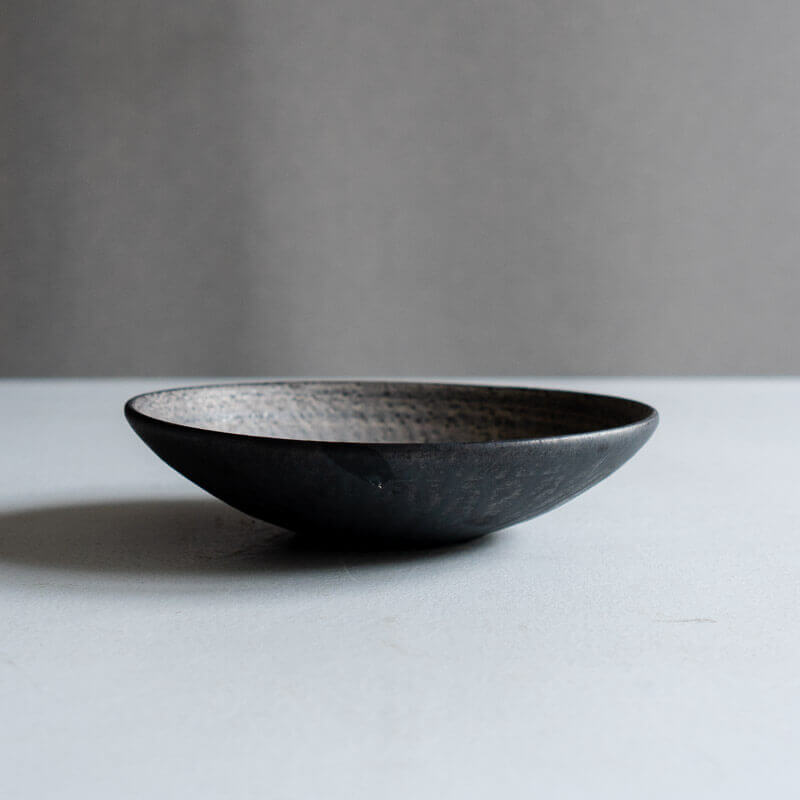 Haga Minoru Black and Silver Bowl 19cm