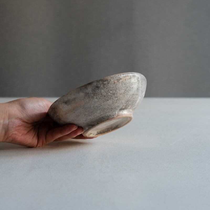 芳賀稔 埋め焼き 白 鉢 15cm A