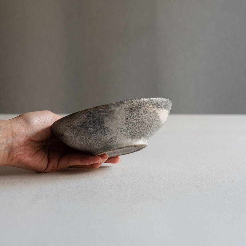 芳賀稔 埋め焼き 白 鉢 15cm B