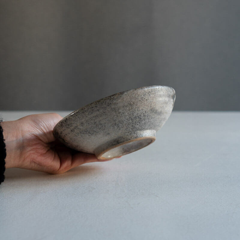 芳賀稔 埋め焼き 白 鉢 15cm C