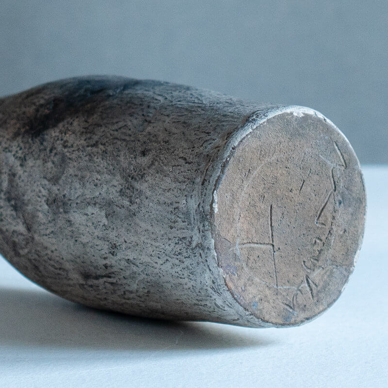 HAGA Minoru Buried Firing Silver Flower Vase A
