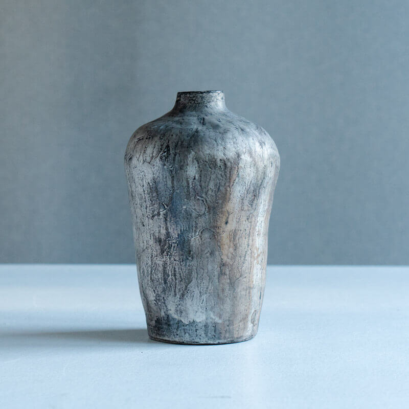 Haga Minoru: Buried Pottery, Silver, Flower Vase B