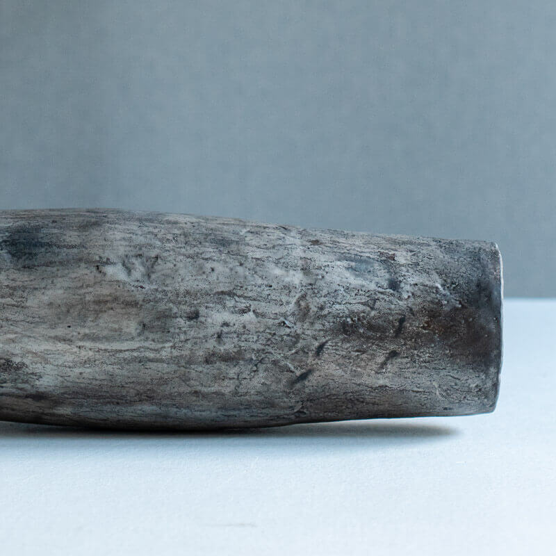 Haga Minoru: Buried-Fired Silver Flower Vase C