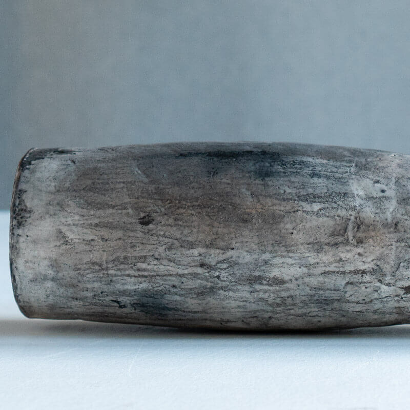Haga Minoru: Buried-Fired Silver Flower Vase C