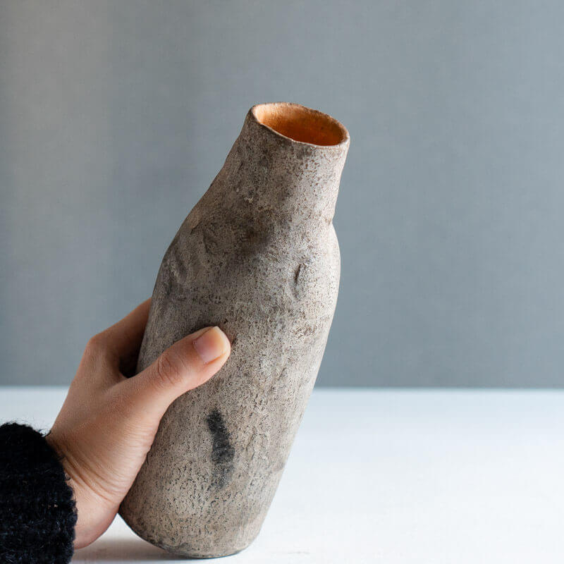 Haga Minoru: Buried Pottery, Silver, Flower Vase D