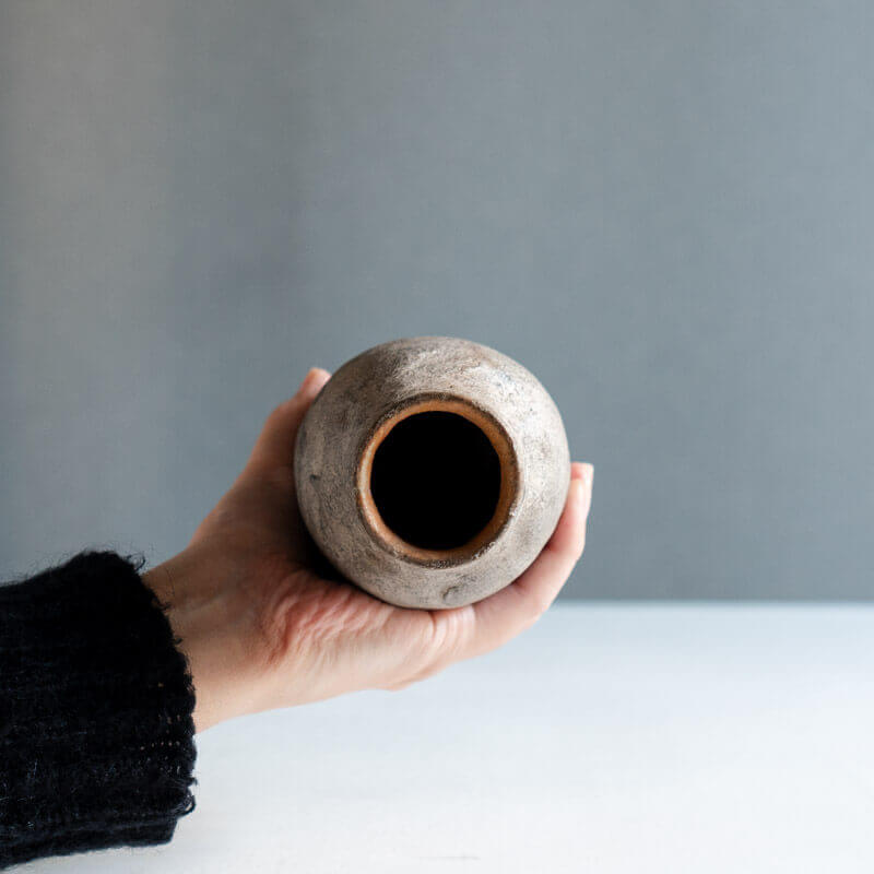 Haga Minoru: Buried Pottery, Silver, Flower Vase D