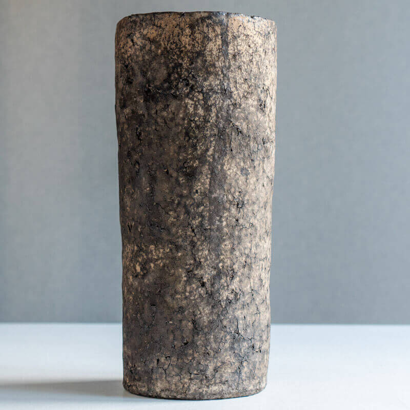 芳賀稔 ヒビ 銀 花入