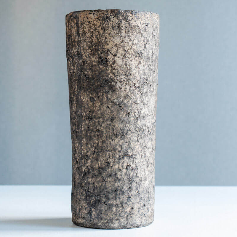 芳賀稔 ヒビ 銀 花入